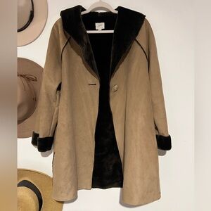J.Jill Suede Faux Fur Coat